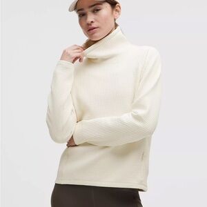 Lululemon waffle-knit funnel neck long sleeve in white ivory (brand new)